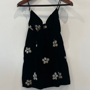 Urban Outfitters Black Dress with White Floral Accents